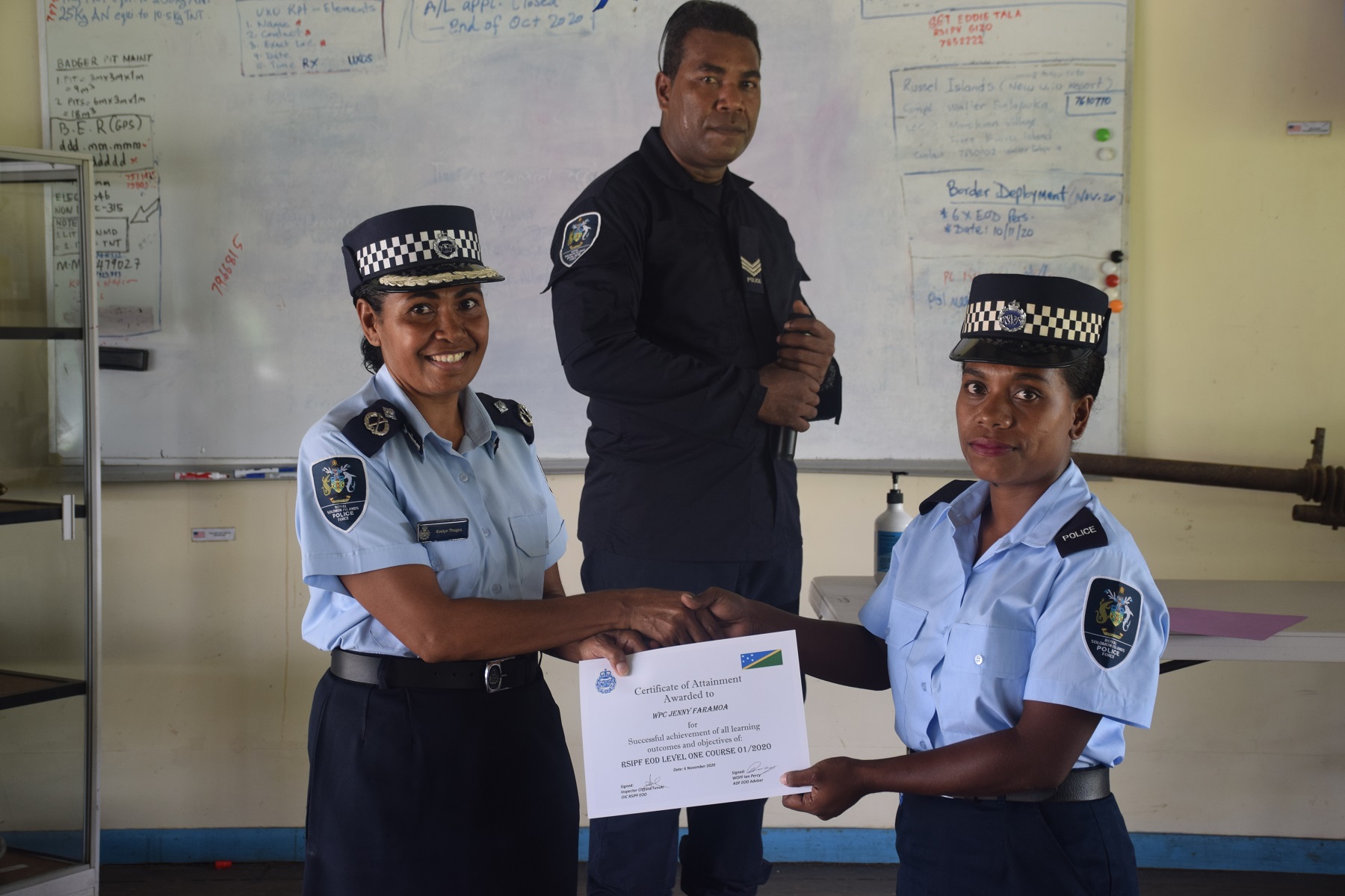 Nine RSIPF officers graduate with EOD International Mine Action